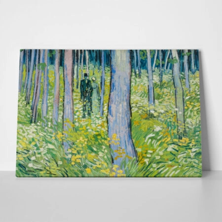 Πινακας σε καμβά VAN GOGH - UNDERGROWTH WITH TWO FIGURES - Vincent Van Gogh