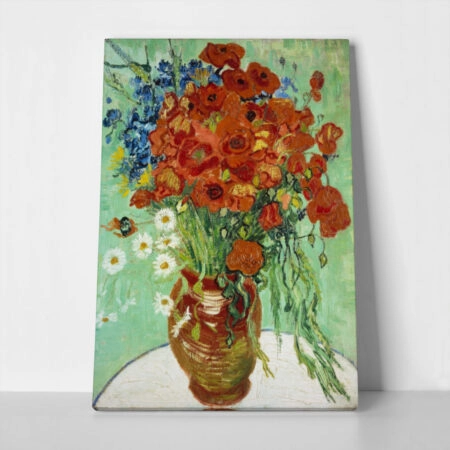 Πινακας σε καμβά VAN GOGH - VASE WITH DAISIES AND POPPIES