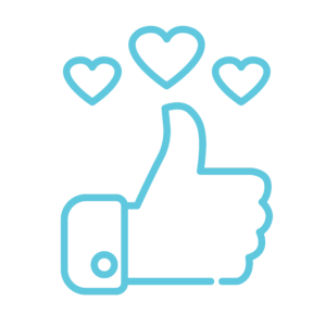 Σύμβολο με χέρι και τρείς καρδιές