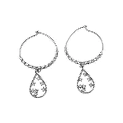 Ασημένια σκουλαρίκια με ζιργκόν