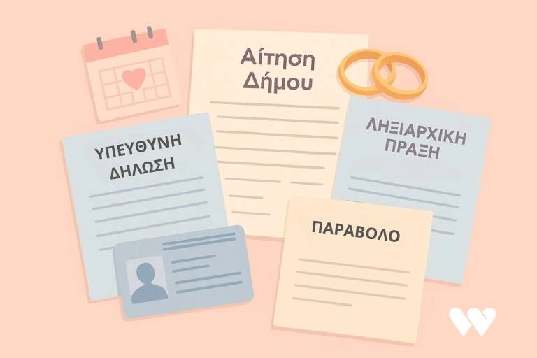 Δικαιολογητικά πολιτικού γάμου. Τι χαρτιά χρειάζονται για πολιτικό γάμο
