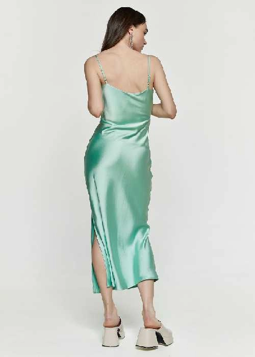 Imperial φόρεμα silk με ντραπέ. Midi γραμμή