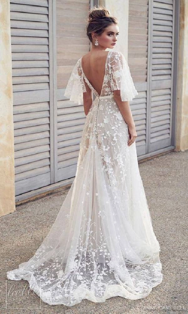 Υπέροχα Νυφικά για πολιτικό γάμο: Επιλέξτε το απόλυτο στυλ! 14 Μακρύ Δαντελωτό νυφικό φόρεμα Anna Campbell