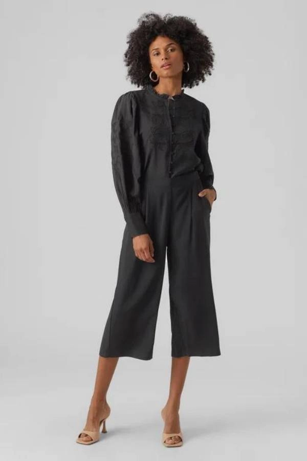 Παντελόνα Μαύρη για Γάμο Vero Moda με Λάστιχο