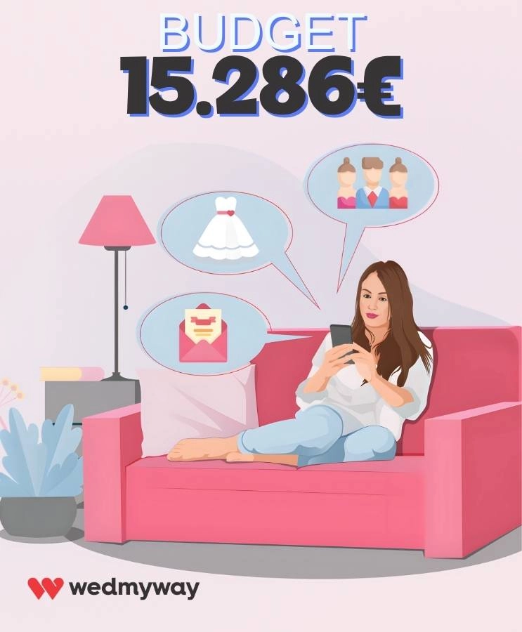 Ερευνα Γάμων στην Ελλάδα: Στατιστικά & Τάσεις για το 2025 2 Μια κοπέλα κοιτάζει το κινητό της και υπολογίζει το budget του γάμου της.