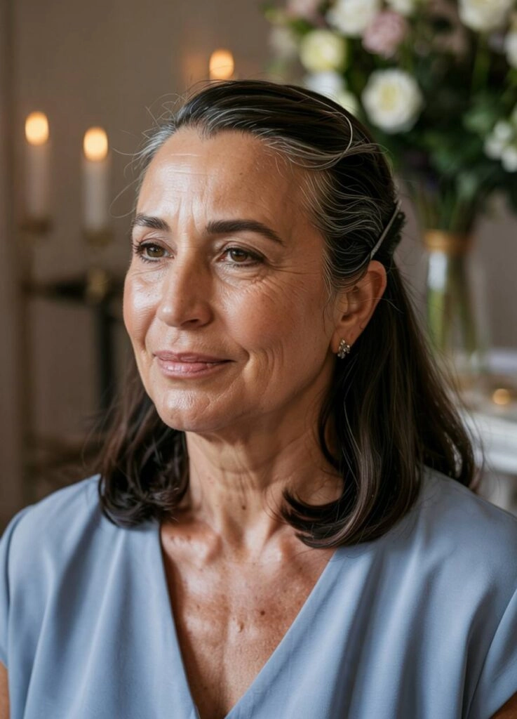 10+1 κομψά χτενίσματα γάμου για τη μητέρα της νύφης! 8 συγκινημένη μητέρα στον γάμο της κόρης της