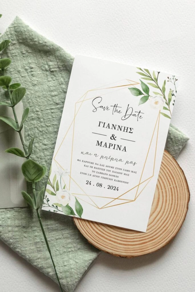 Κλασσικό και μοντέρνο προσσκλητήριο γάμου και βάπτισης