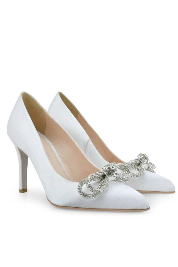 Νυφικές Γόβες Tsakiris Mallas Bridal Λευκό Σατέν