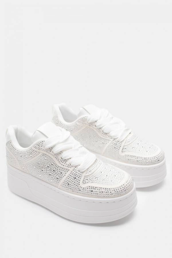 Νυφικά Sneakers Disola Δίσολα με στράς Λευκά
