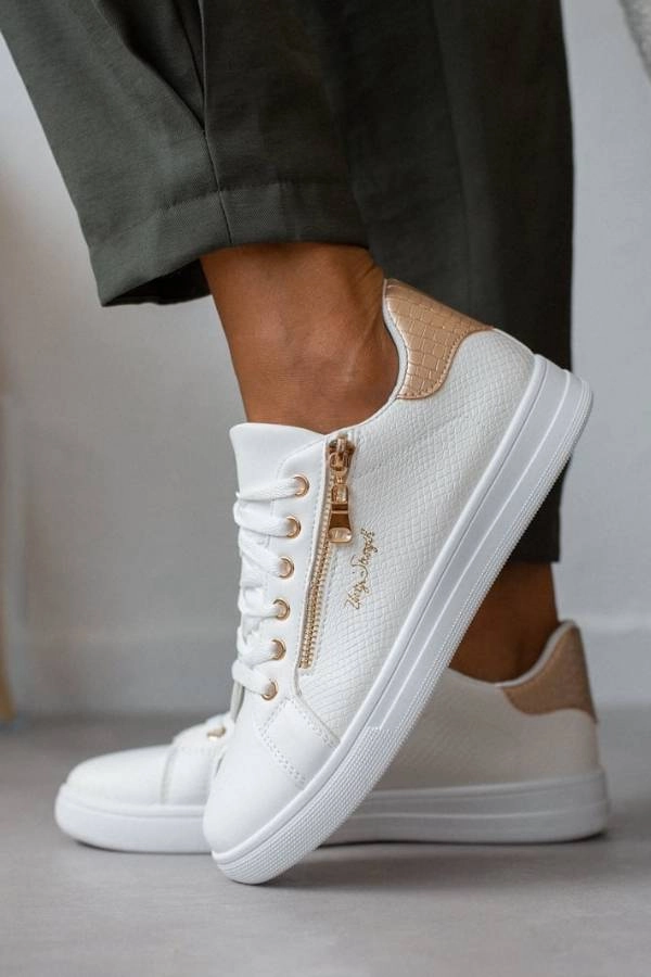 Νυφικά Sneakers με διακοσμητικό φερμουάρ Λευκά