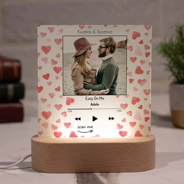 PlexiFrame με Ξύλινη LED Βάση