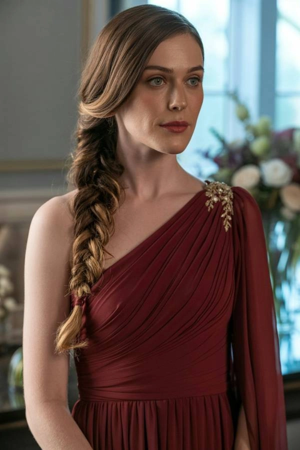 11 Χτενίσματα για κουμπάρα που θα κλέψουν την παράσταση 15 Ρομαντικό και αριστοκρατικό χτένισμα, ιδανικό για γάμο: Πλαϊνή fishtail πλεξούδα.