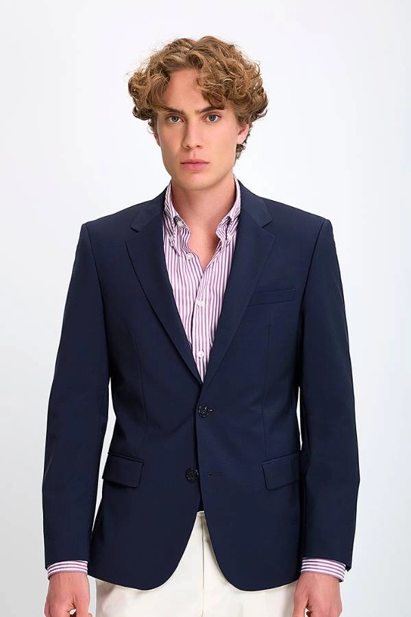 Hugo Ανδρικό Σακάκι Regular Fit Μπλε