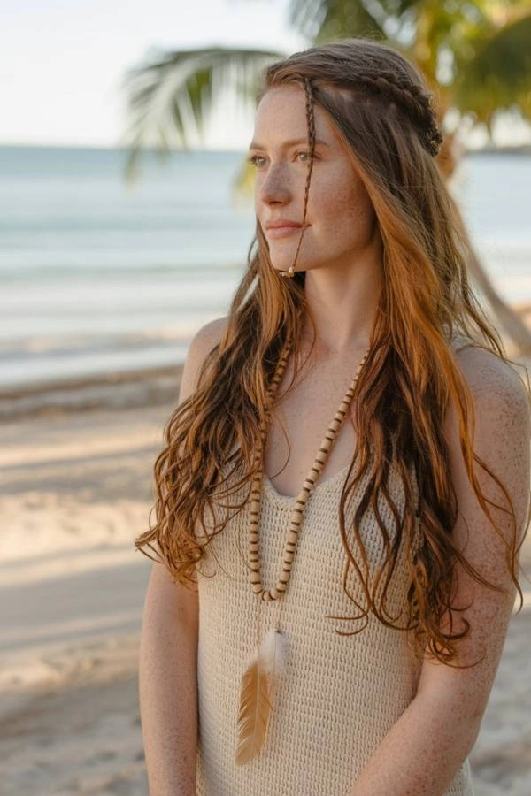 11 Χτενίσματα για κουμπάρα που θα κλέψουν την παράσταση 14 Boho χτένισμα με κυματιστά μαλλιά και μικρές πλεξούδες, για νησιώτικο γάμο.