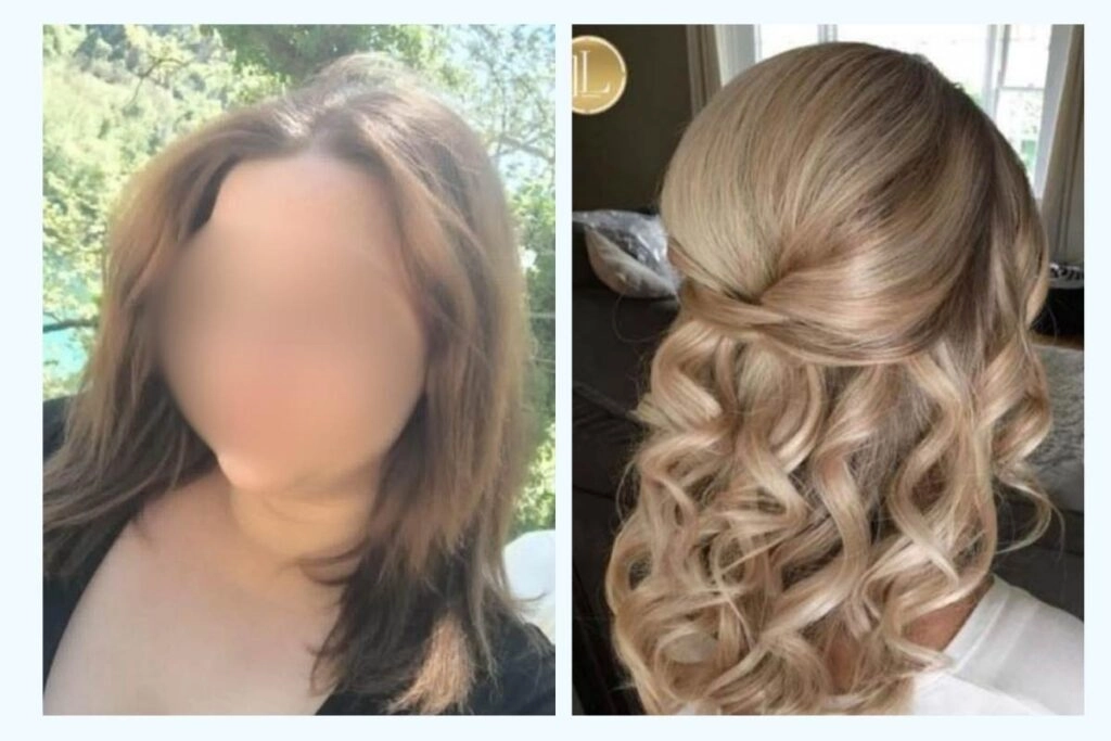 Pinterest vs Reality: Η αλήθεια για το νυφικό χτένισμα! 4 Σύγκριση Pinterest vs πραγματικότητα – φυσικό μαλλί χωρίς χτένισμα δίπλα σε νυφικό χτένισμα με μπούκλες και πλεξούδα