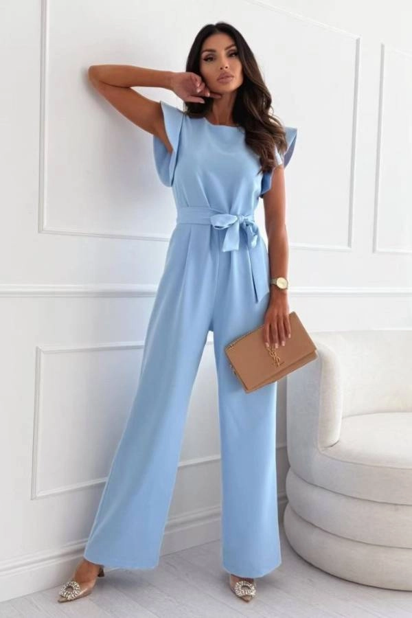 Ολόσωμη φόρμα με βολάν στα μανίκια και δέσιμο στη μέση