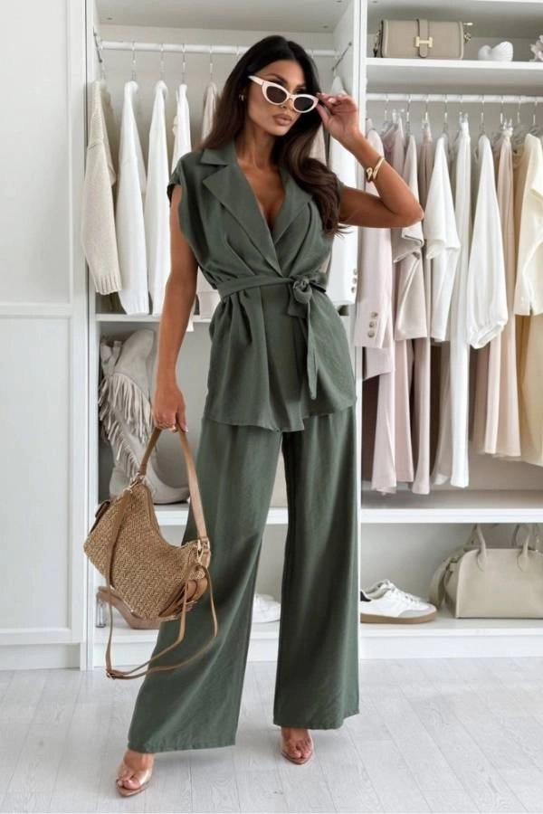 Σετ παντελόνα και γιλέκο σε Γκρί χρώμα