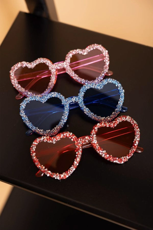 Γυαλιά σε σχήμα καρδιάς με στρας για photobooth
