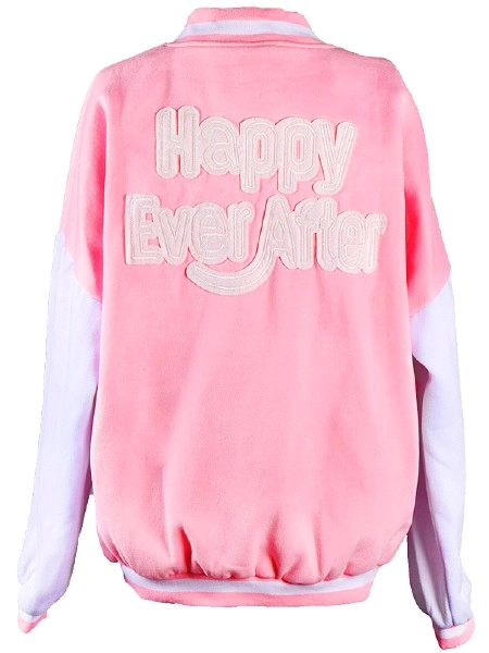 BTS Happy Ever After ハピエバ ピンクベースボールジャケット Pink Happy Ever After College Jacket | BTS - Fashion Chingu
