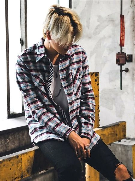 BTS ジン RUNSEOKJIN チェックシャツCheckShirt Lサイズ BTS JIN - RUNSEOKJIN OFFICIAL MD CHECK SHIRT