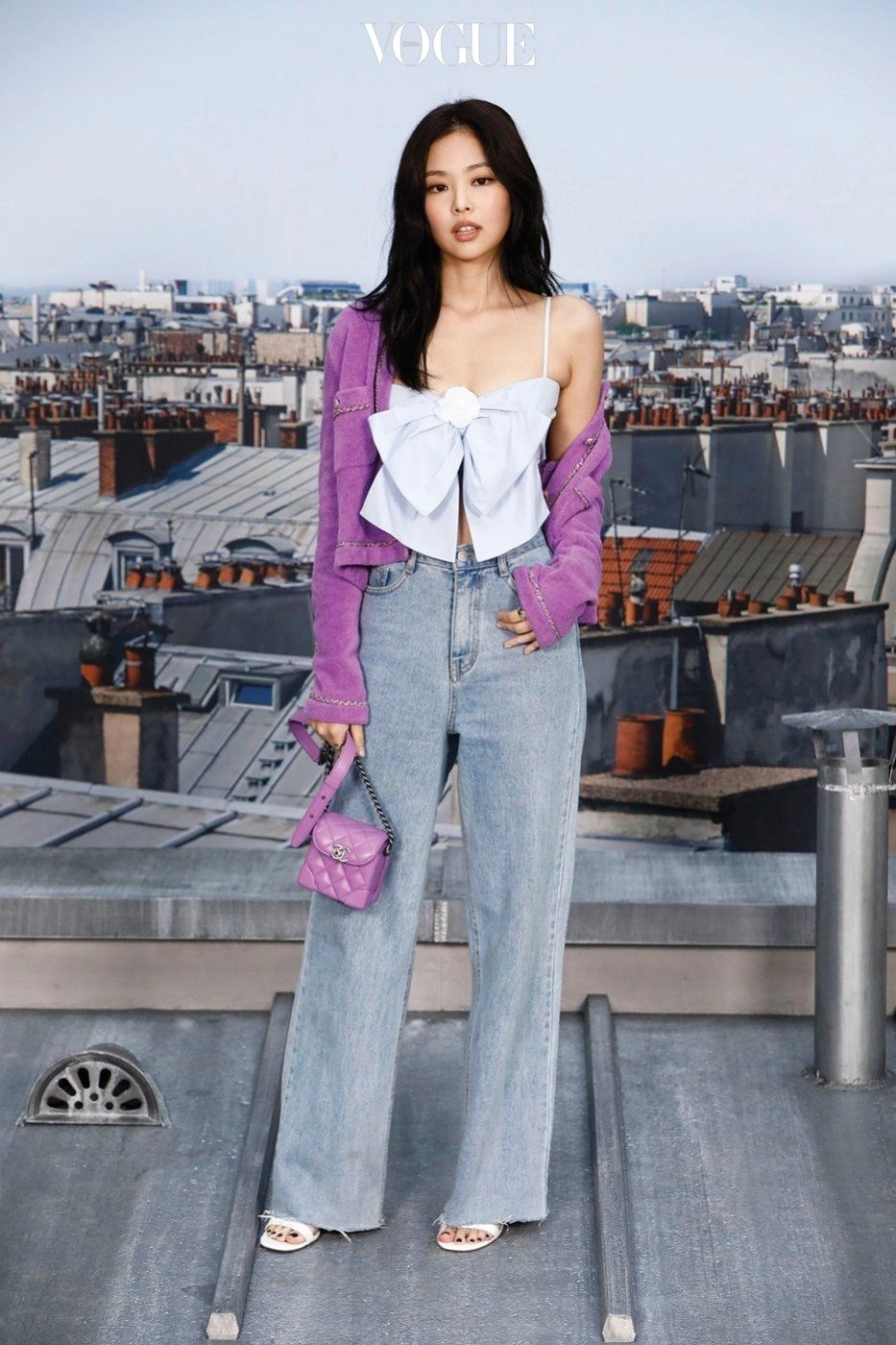 ジェニーちゃん着用♪ CHANEL スカート ウール 水色 25B Jennie Stars in Chanel's Fall-Winter 2025/26 Pre-Collection