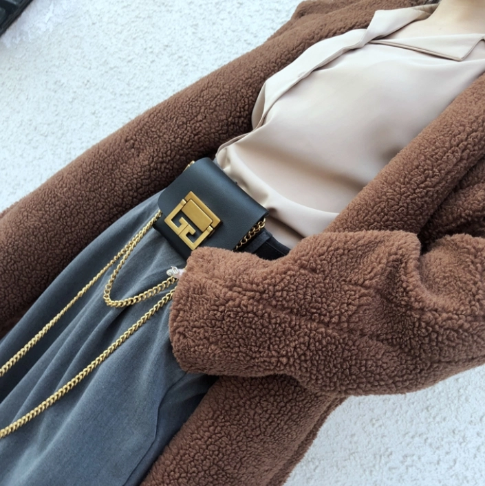 Brown Teddy Bear Coat | Hyuna - Fashion Chingu