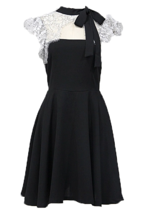 White Bow Accent Floral Lace Dress | Momo - Twice - Fashion