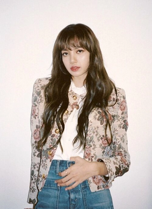 Blue Pixel Checkered Denim Jacket | Lisa - BlackPink