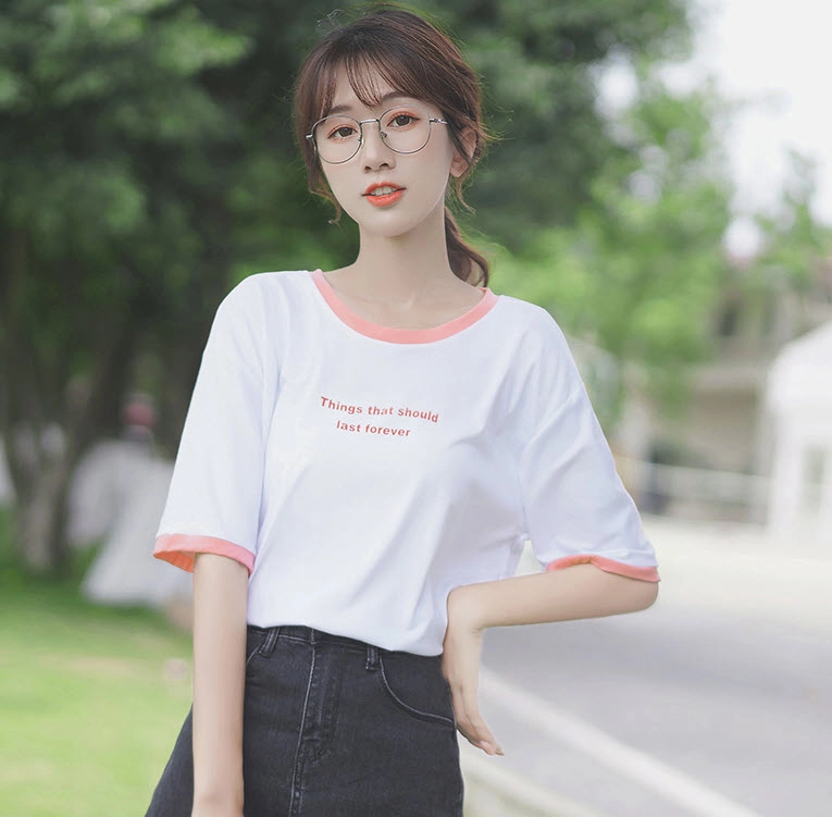 White Last Forever Pink Outline T-Shirt - Fashion Chingu
