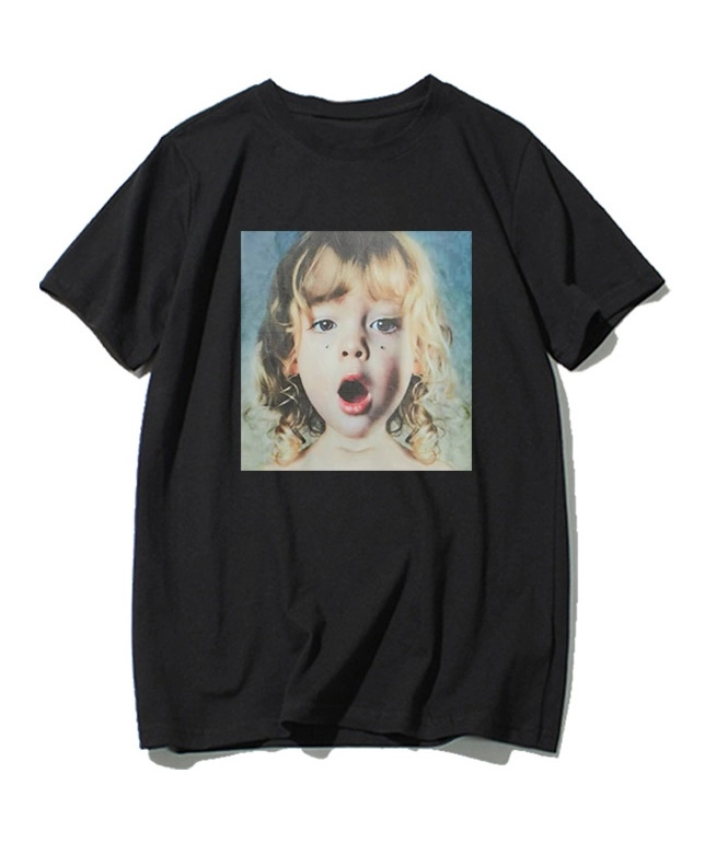 Black Baby Face Print Oversized T-Shirt | Lisa -BlackPink