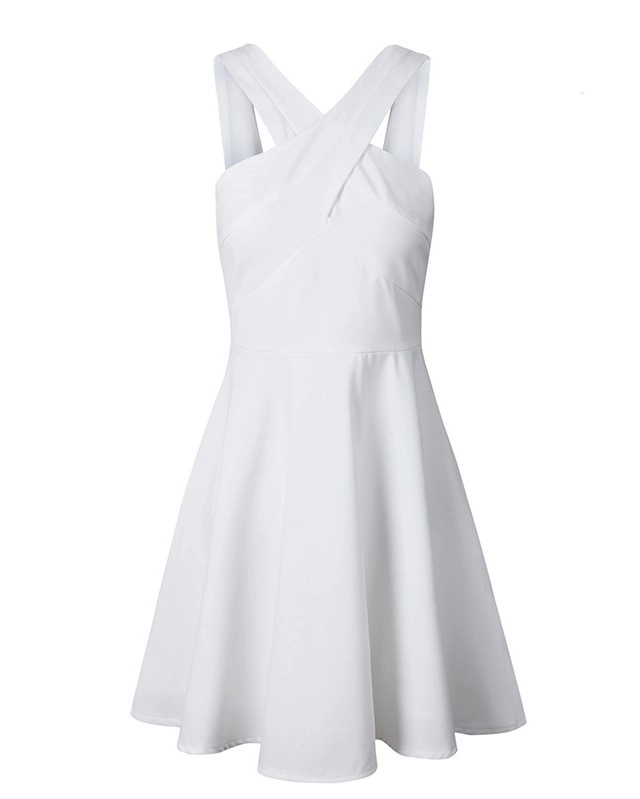 White Crossed Neck Dress | IU - Fashion Chingu