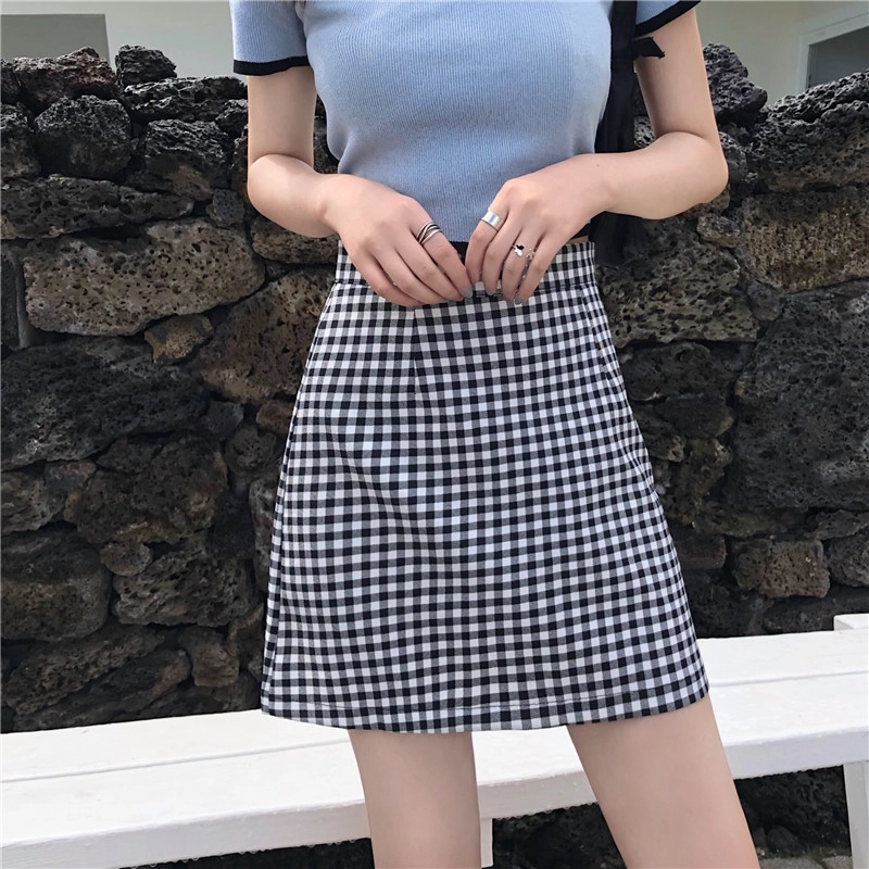 Black and White Plaid Skirt | Moonbyul - Mamamoo - Fashion