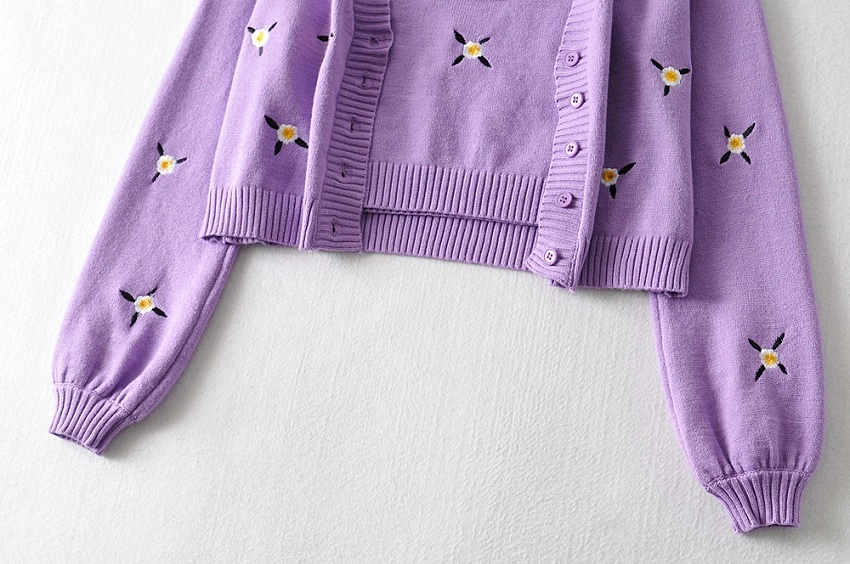 Blue Knitted Top And Cardigan Set | Jennie - BlackPink - Fashion