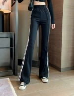 Black Flared Track Pants | Lisa - BlackPink - Fashion Chingu