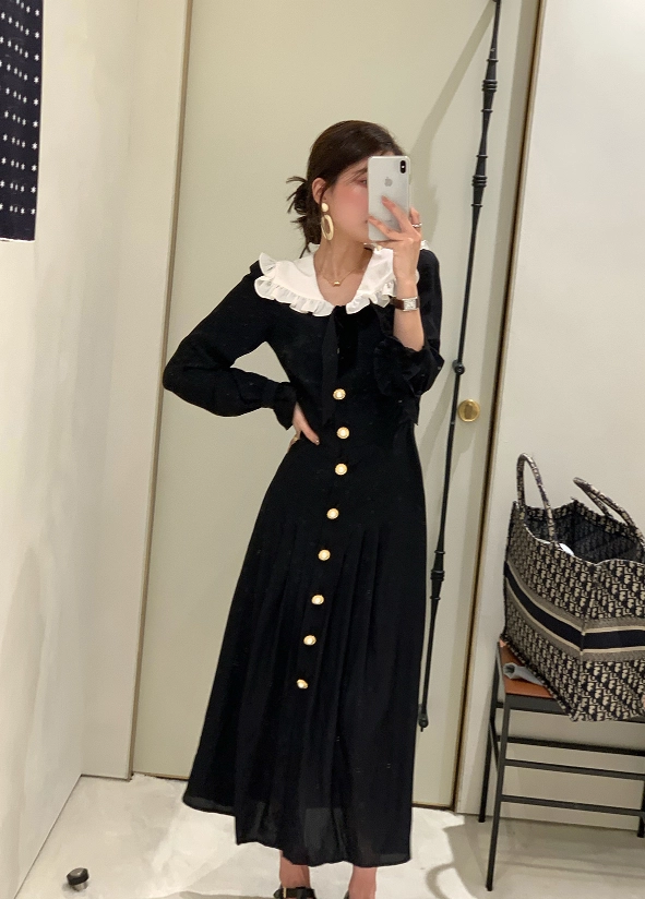 NOFFICIALNOFFICE★韓国人気 SPAN VELVET RAGLAN TOP BLACK/PINK Black Vintage Dress | Jennie - BlackPink - Fashion Chingu