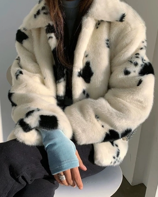 ジャケット・アウター andwang White mix fake fur coat long andwang White mix fake fur coat 【long】