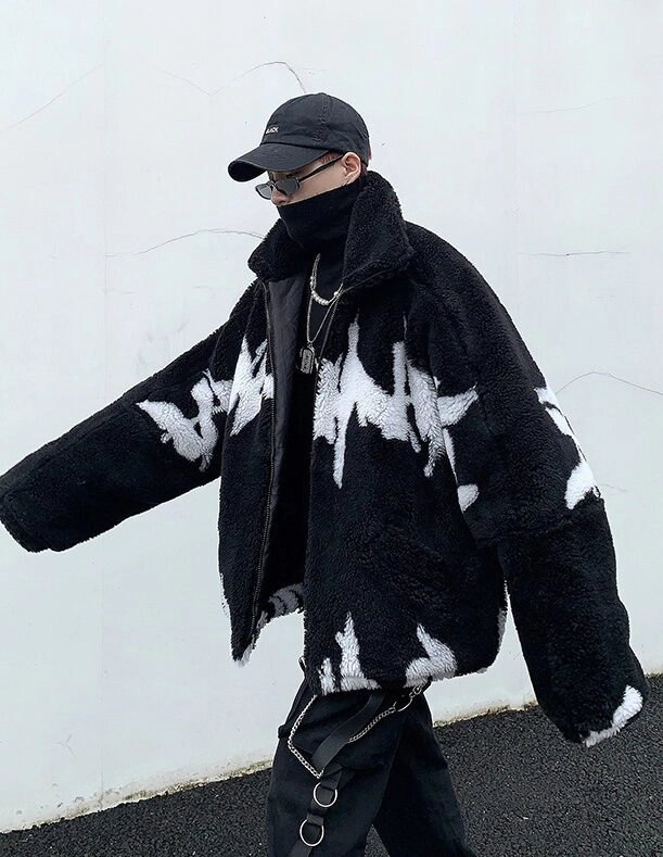 Black Fleece Jacket | Jisung - Stray Kids - Fashion Chingu