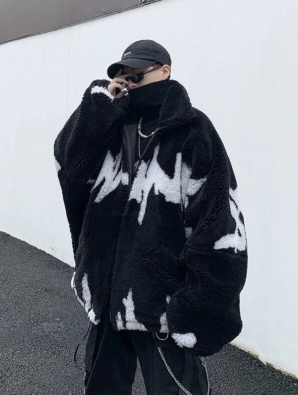 ジャケット・アウター JESSZ stray jacket Black Fleece Jacket | Jisung - Stray Kids - Fashion Chingu