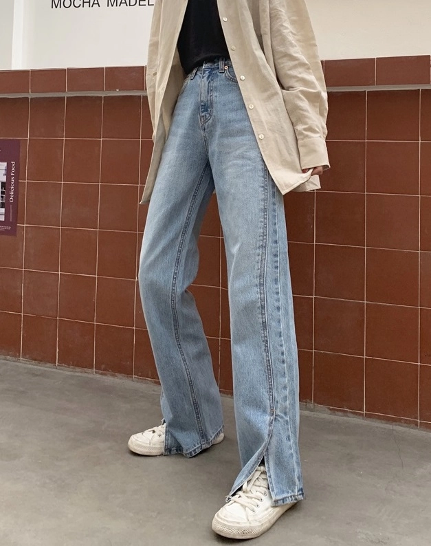 Blue Side Slit Wide-Leg Jeans | Ryujin - ITZY - Fashion Chingu