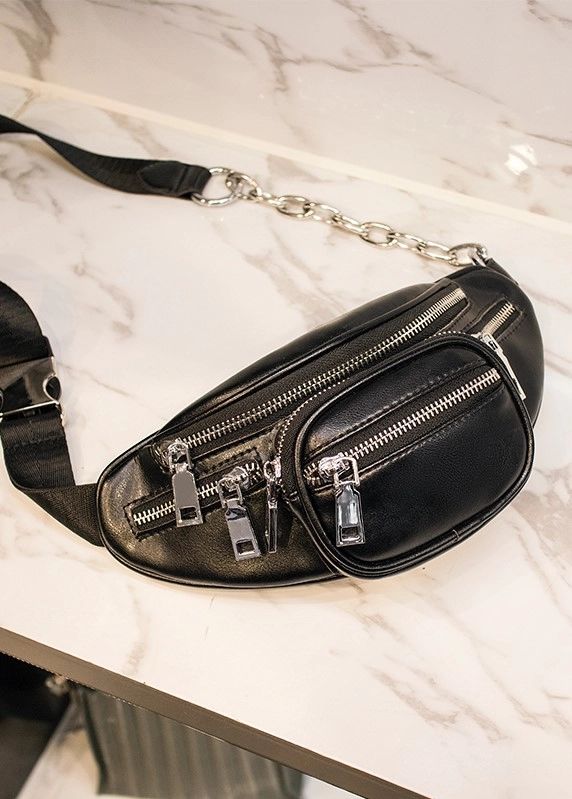 Black Chain Strap Convertible Fanny Pack | Jisoo - Blackpink