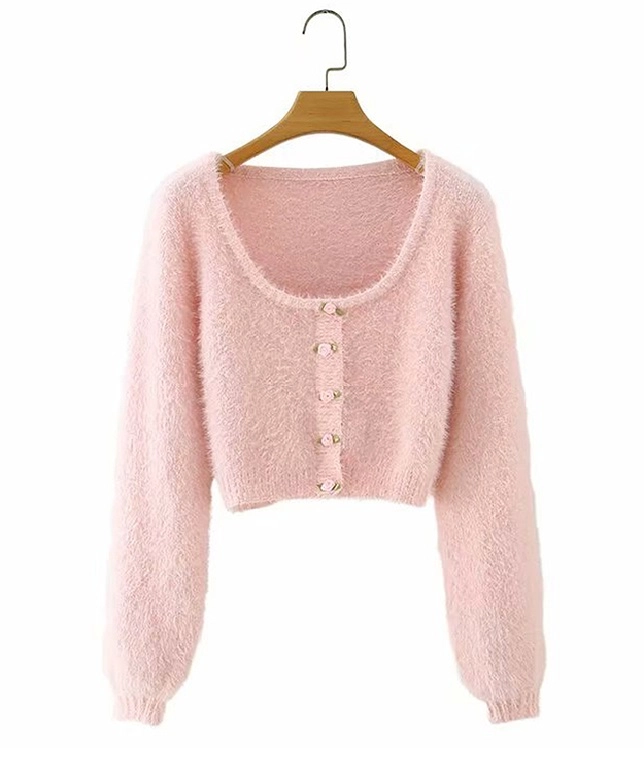 Rose　Essential Mohair Blend Cardigan Whimsical Rose Mohair Blend Cardigan