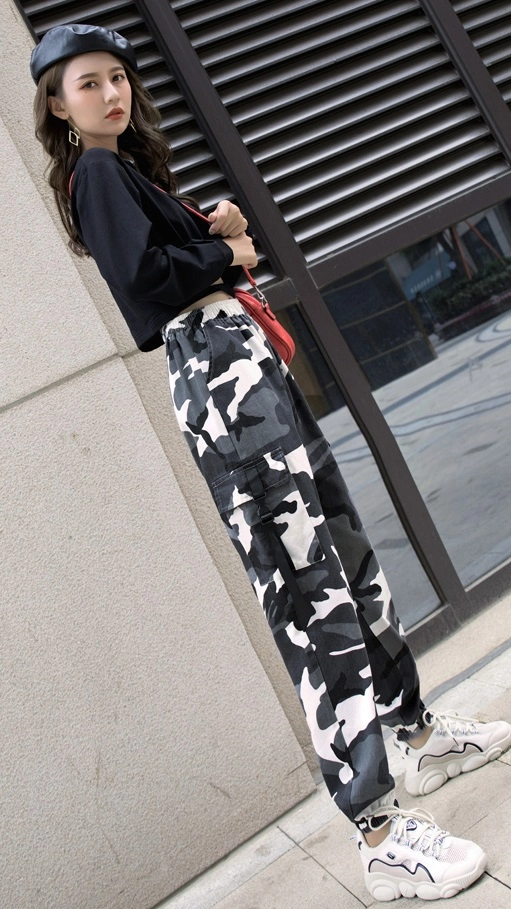 Lilac Camouflage Cargo Pants | Hyuna - Fashion Chingu
