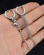 Silver Asymmetrical Chain Earrings | Jimin – BTS - Fashion