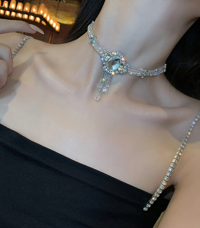 [commeD723] 韓国☆925Silver☆Concis 09 Choker Silver Crystal Choker | Seulgi - Red Velvet - Fashion Chingu