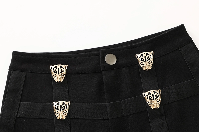 Black Leopard Shorts With Strap | Lisa - BlackPink - Fashion