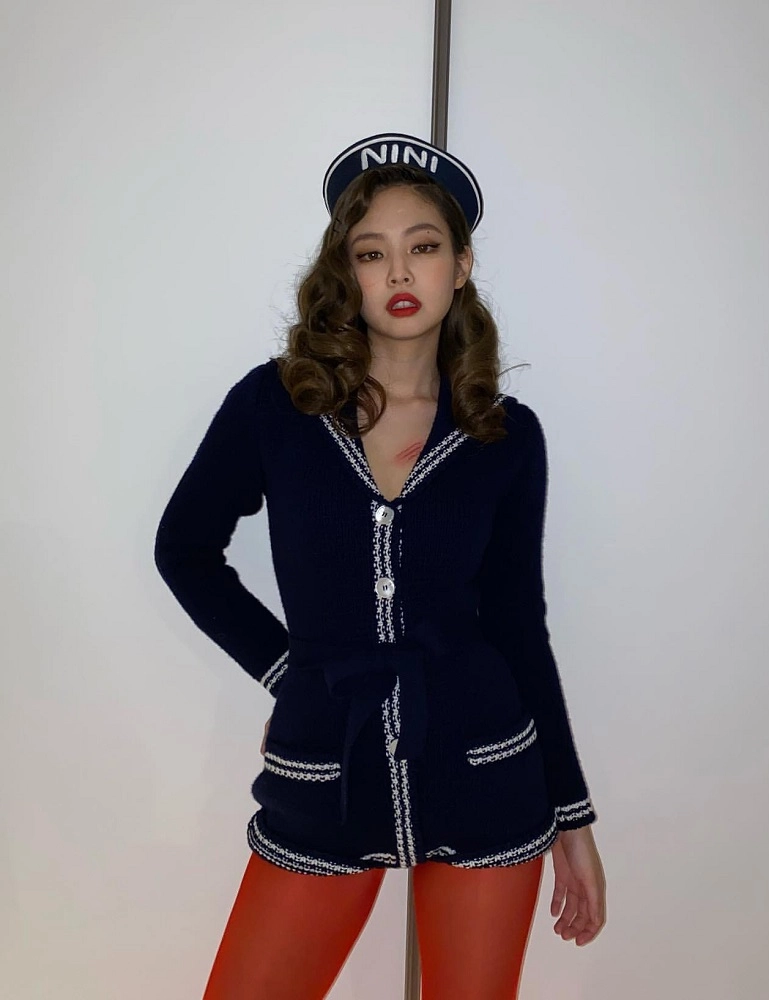 Navy Blue Sailor Cardigan | Jennie - BlackPink - Fashion Chingu