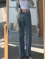 8/22迄大幅値下げ！JENNIE着用　  デニム Blue Straight Cut Jeans | Jennie - BlackPink - Fashion Chingu