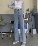   BLACKPINK ジェニー着用 ワイドレッグ ジーンズ ☆BLACKPINK ジェニー 着用！！【HYEIN SEO】Slashed Zip Top