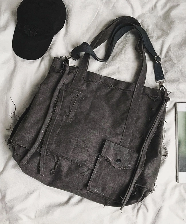 Grey Canvas Crossbody Bag | Jungkook - BTS - Fashion Chingu