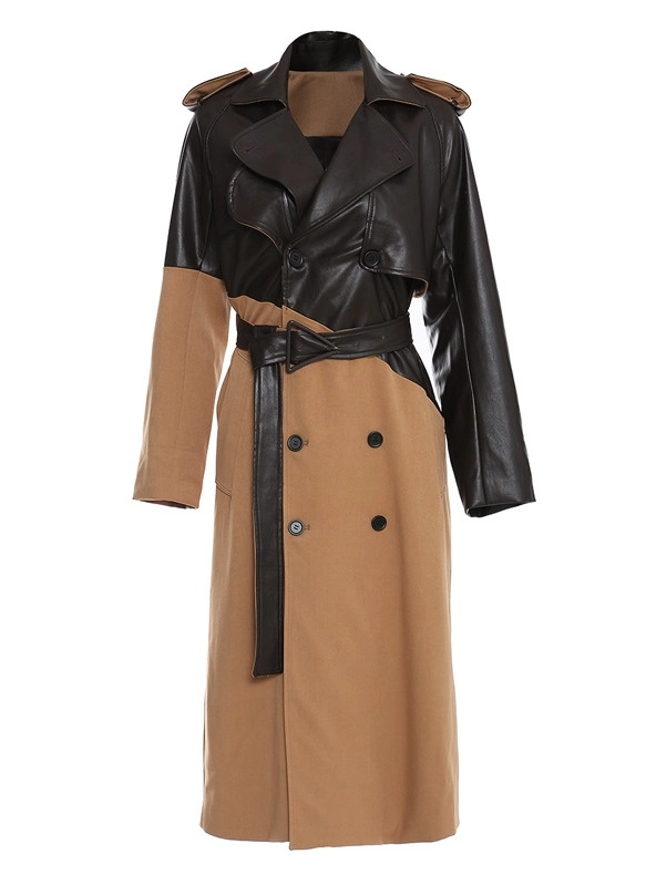 Brown And Black Two-Tone Belted Trench Coat | Yoon Se Ri
